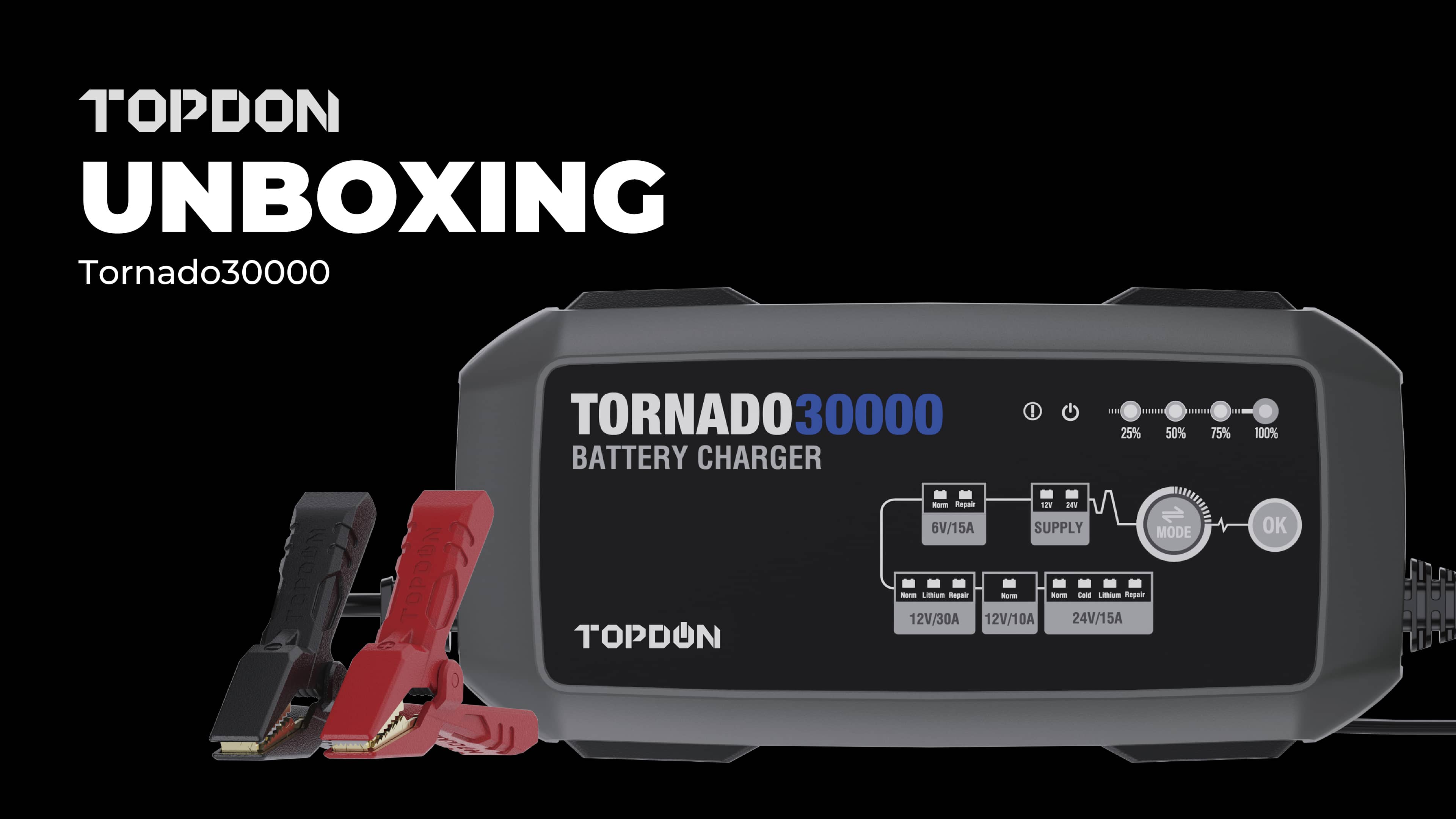 What’s In the TOPDON Battery Charger Tornado30000 Box?